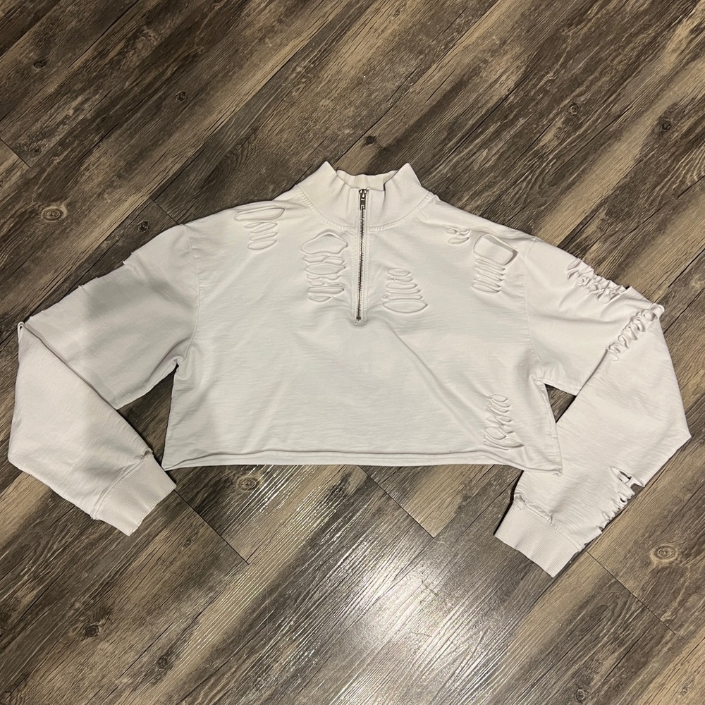 Cropped Rip Sweater